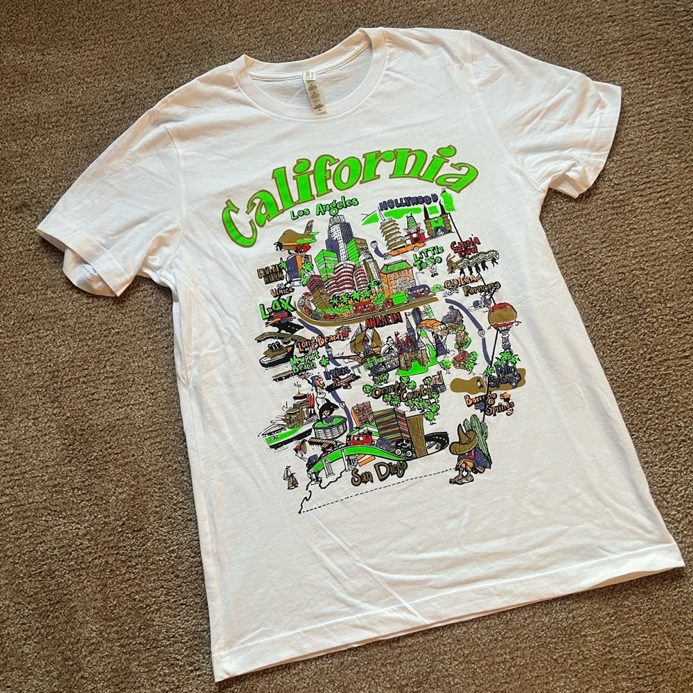 Southern California Artwork White Tee - Picture 2 of 4